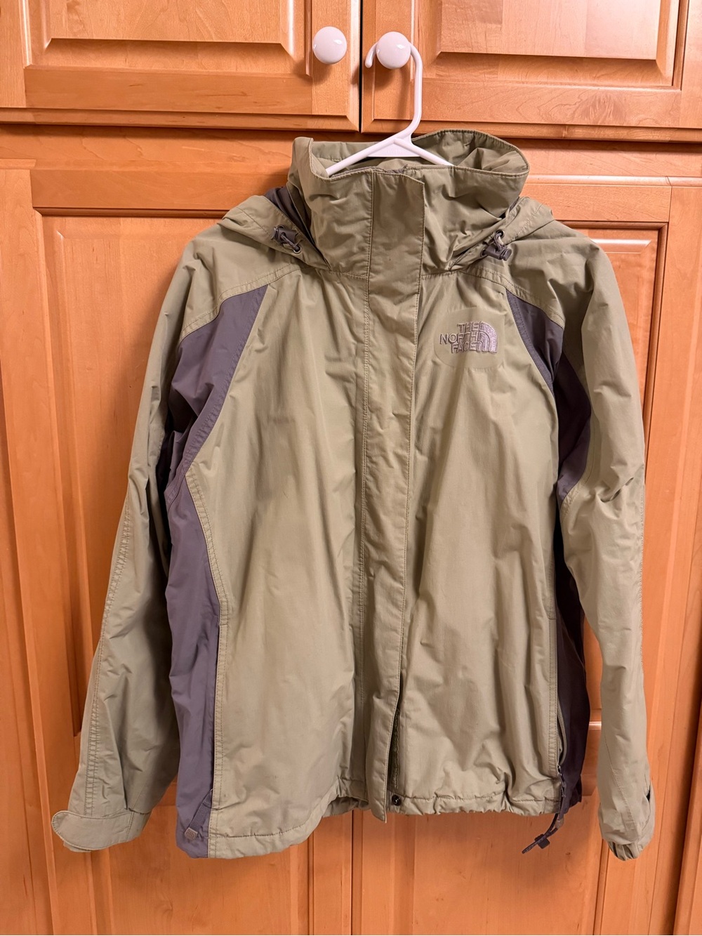 The North Face Light Green & Gray Shell Jacket w/ Hood